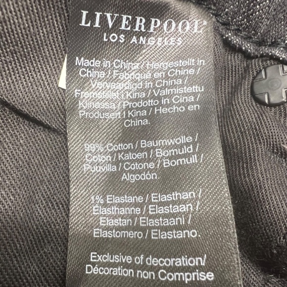 Liverpool Jeans Women 8 Black Beaded Embellishment Raw Hem Kennedy Crop Straight - Picture 10 of 11